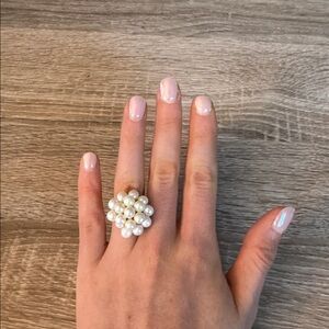 Gorgeous Adjustable Pearl Ring from Positano